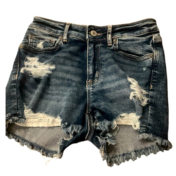 American Eagle Outfitters Women's Size 0 Hi Rise Shortie Cut-Off Denim Shorts. - Picture 1 of 12